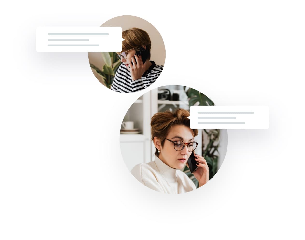 Asesora atendiendo llamada de cliente interesado en auditoria financiera