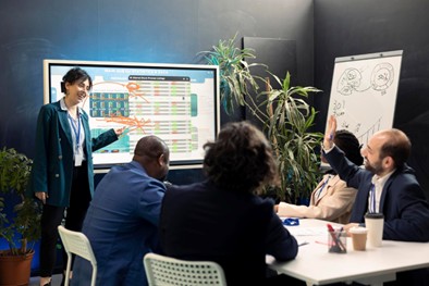 Empleados en curso de finanzas